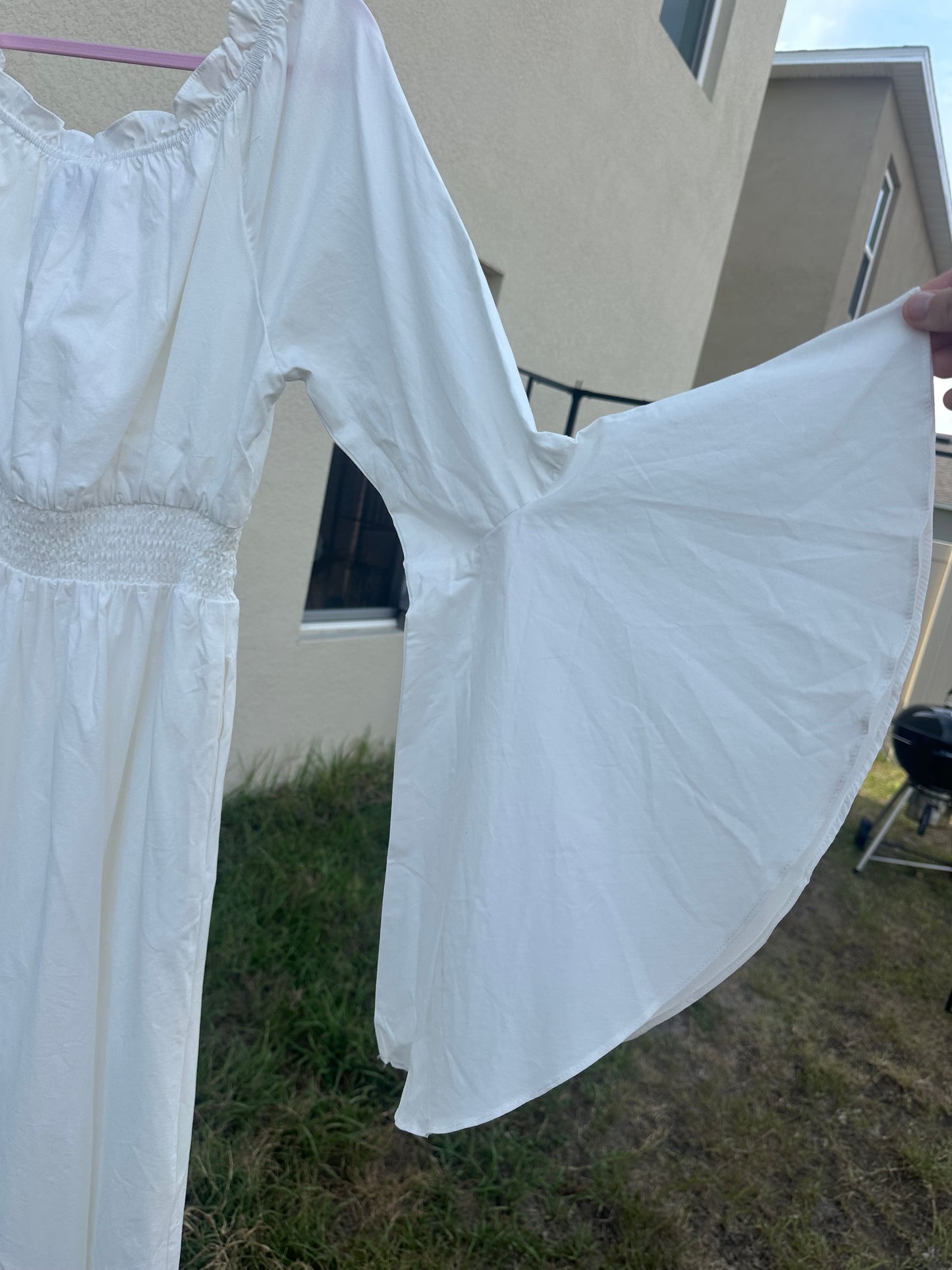 Renaissance Faire Dress Off Shoulder Bell Sleeve 100% COTTON!