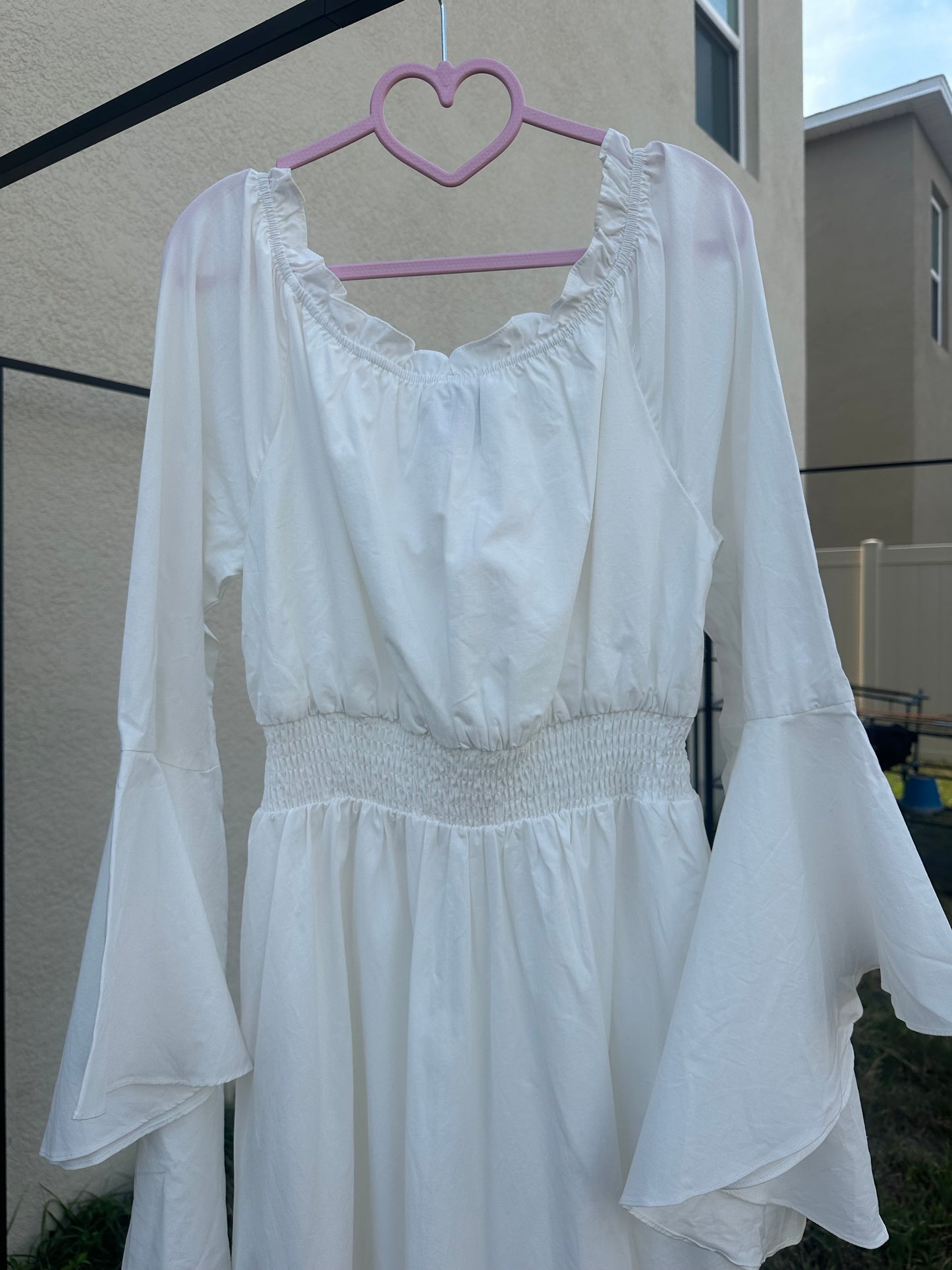 Renaissance Faire Dress Off Shoulder Bell Sleeve 100% COTTON!